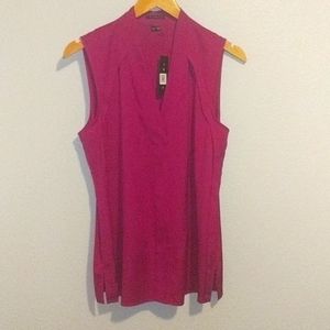 Theory silk fuchsia blouse